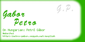 gabor petro business card