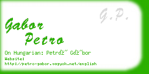 gabor petro business card
